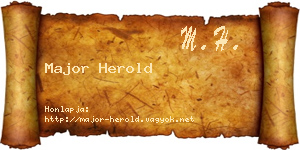 Major Herold névjegykártya